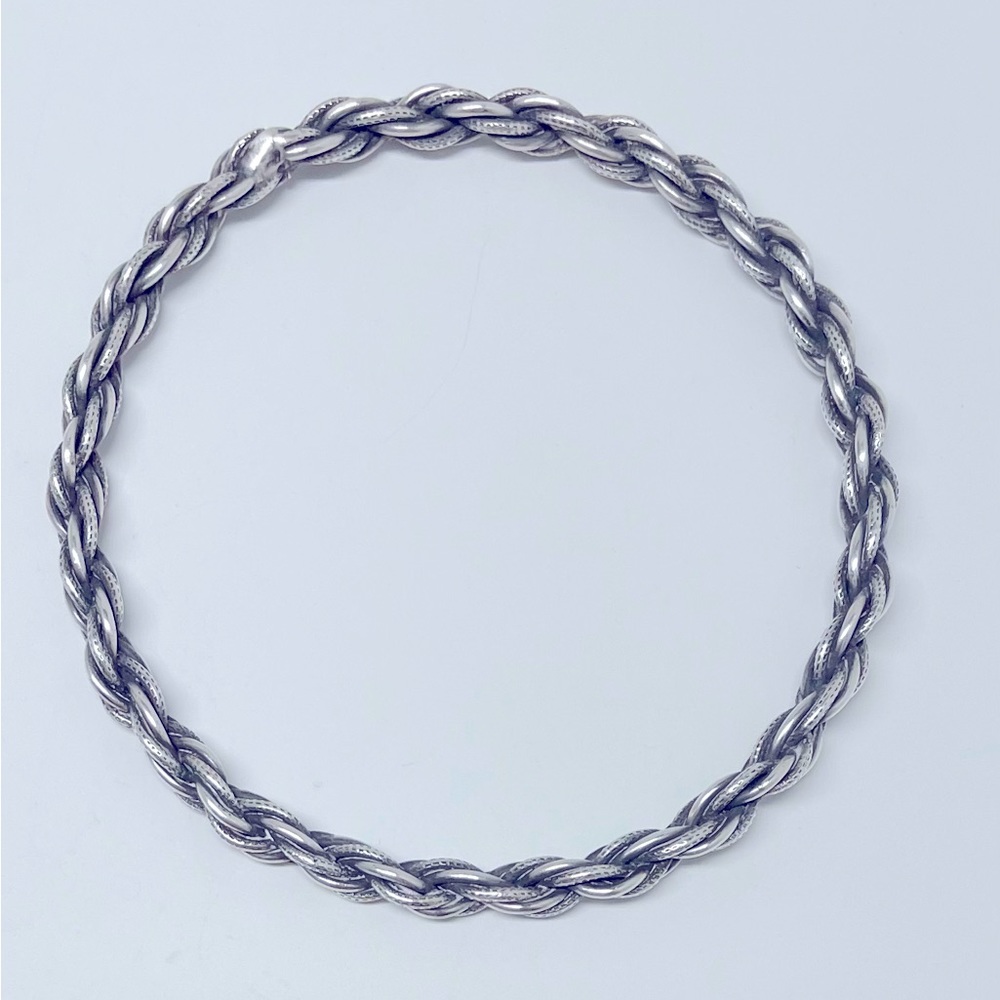 Silver rope bracelet- approximately 9 1/2 inch/4.5 mm thick. 19 grams